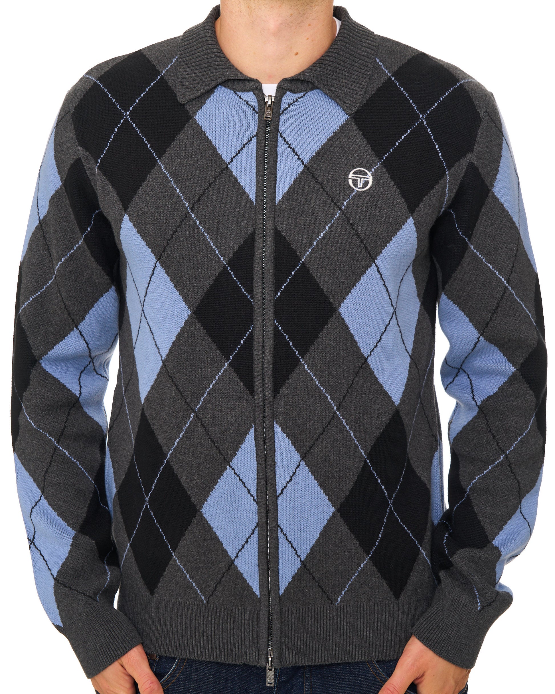 Sergio Tacchini Marco Knitted Cardigan Charcoal Grey