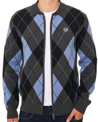 Sergio Tacchini Marco Knitted Cardigan Charcoal Grey