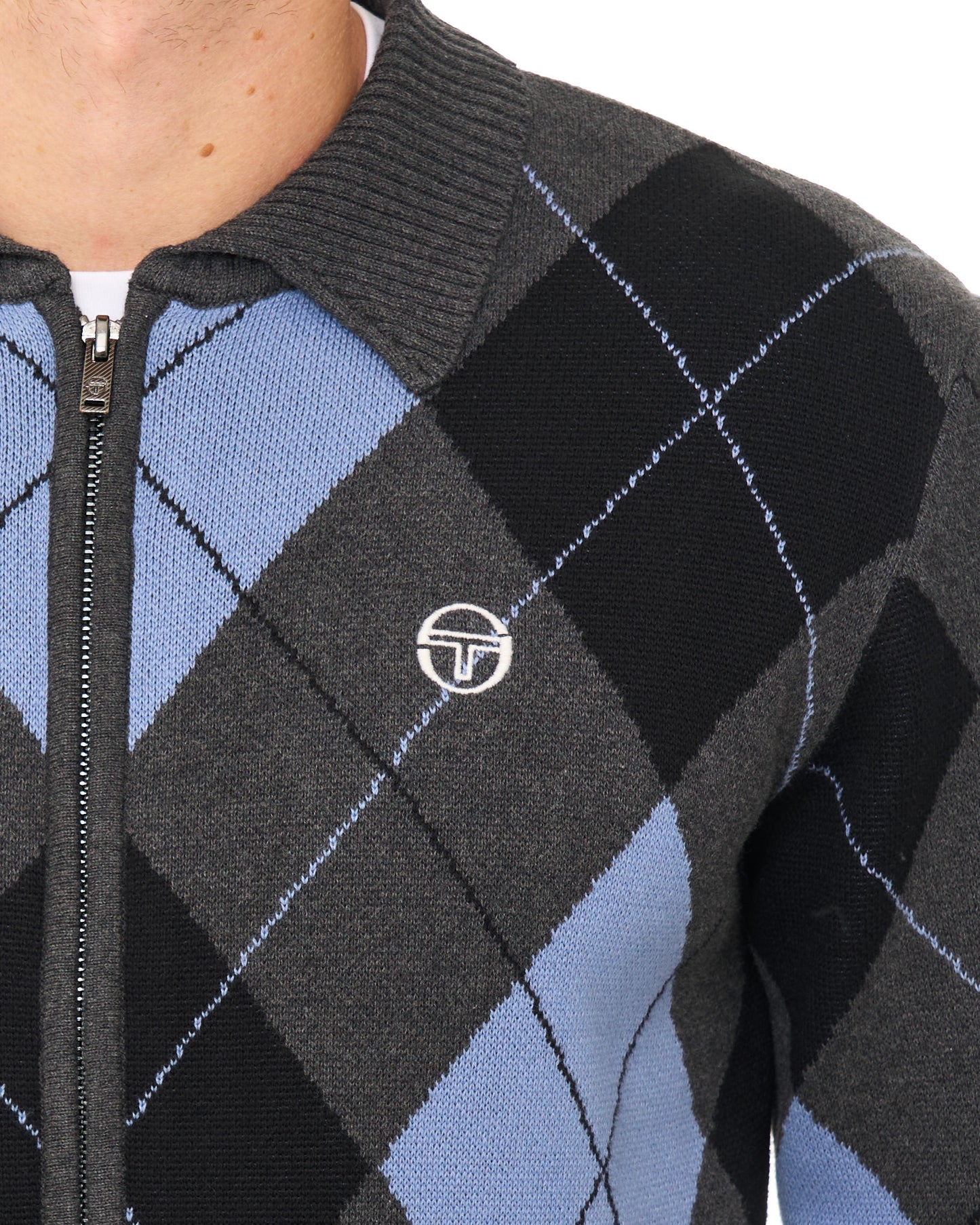 Sergio Tacchini Marco Knitted Cardigan Charcoal Grey