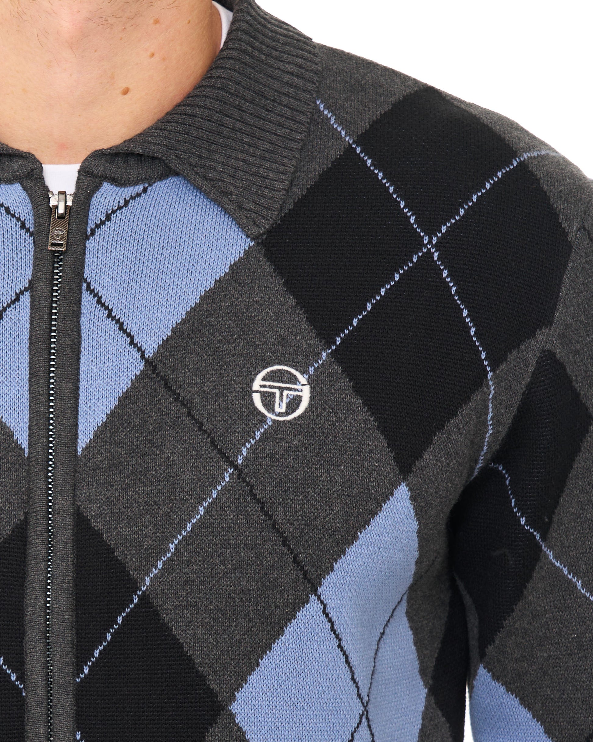 Sergio Tacchini Marco Knitted Cardigan Charcoal Grey