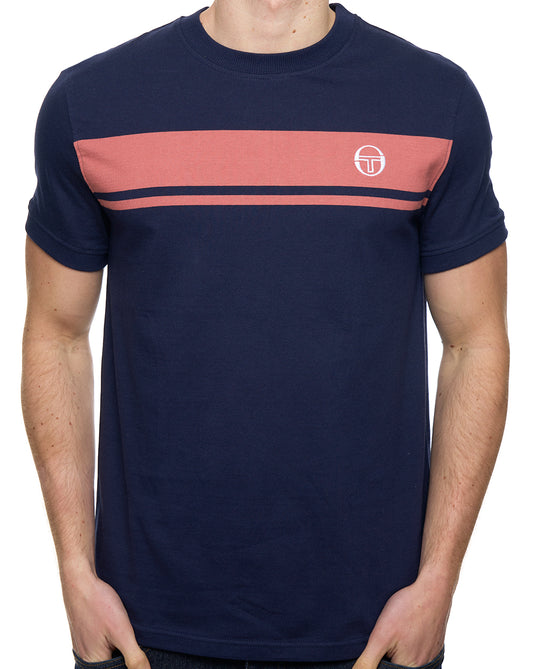 Sergio Tacchini Masters T Shirt Navy Blue/Light Brown