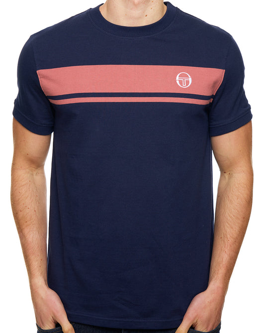 Sergio Tacchini Masters T Shirt Navy Blue/Light Brown