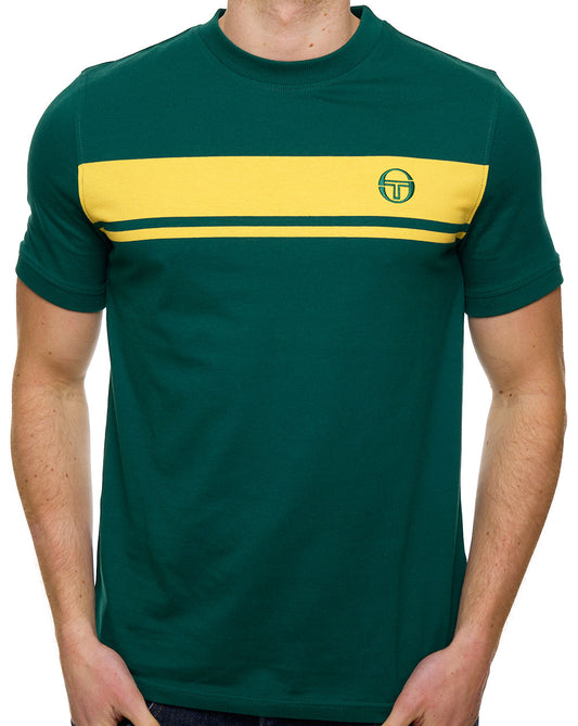 Sergio Tacchini Masters T Shirt Deep Green/Yellow