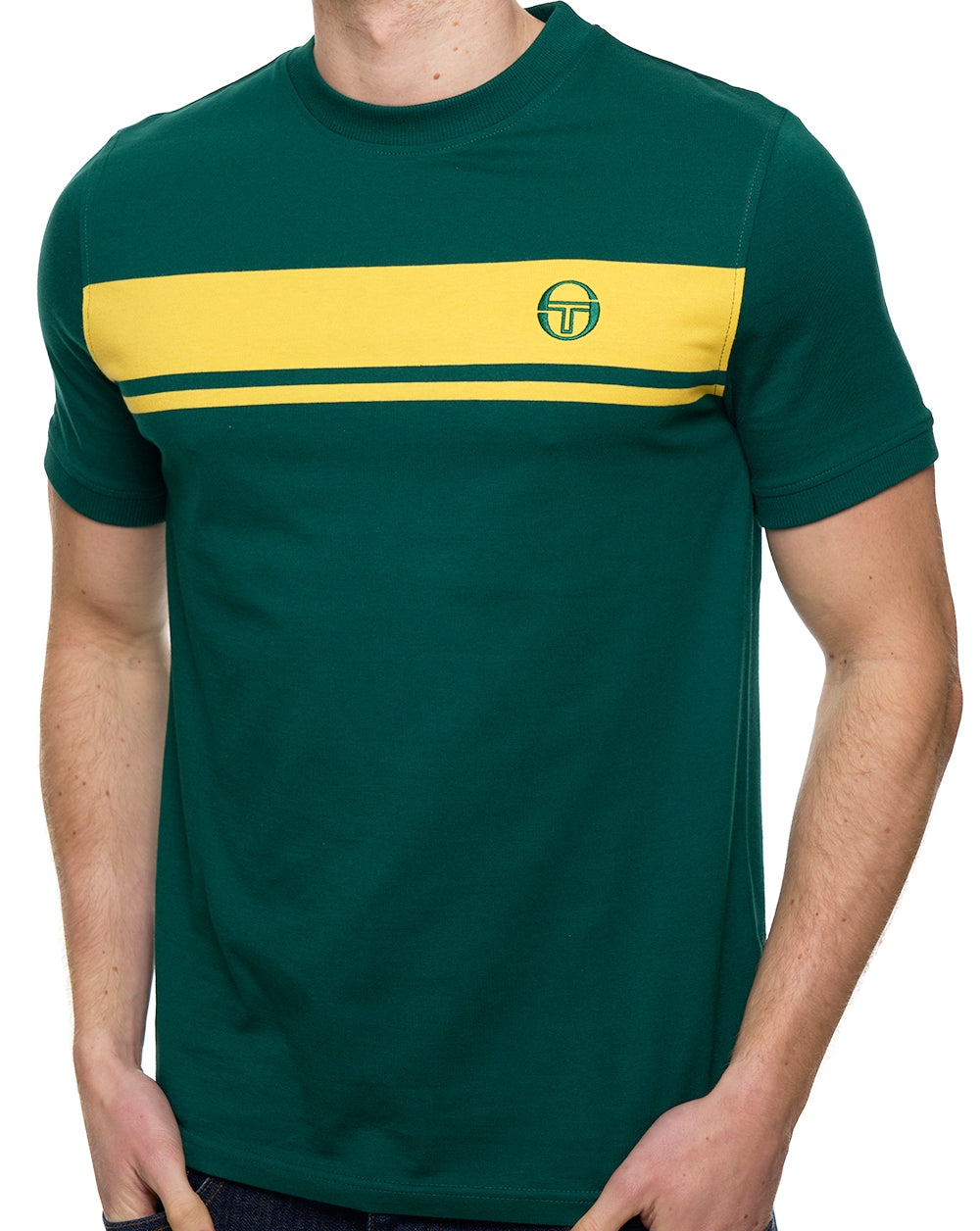 Sergio Tacchini Masters T Shirt Deep Green/Yellow