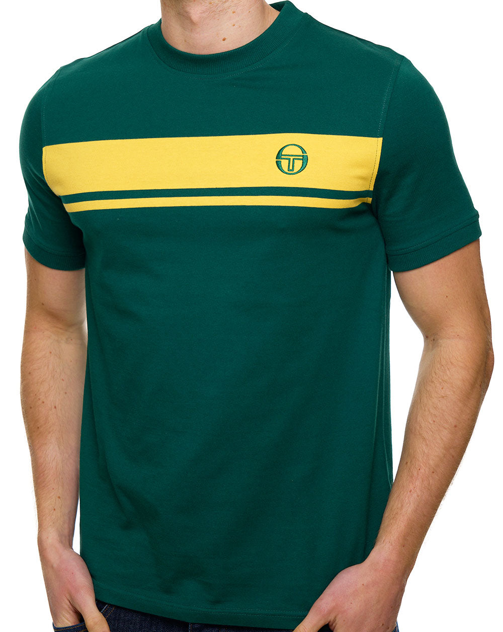 Sergio Tacchini Masters T Shirt Deep Green/Yellow