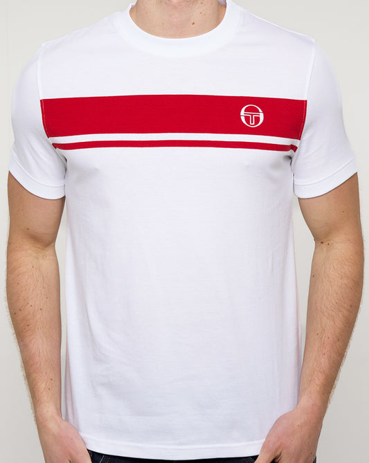 Sergio Tacchini Masters T Shirt White/Dark Red