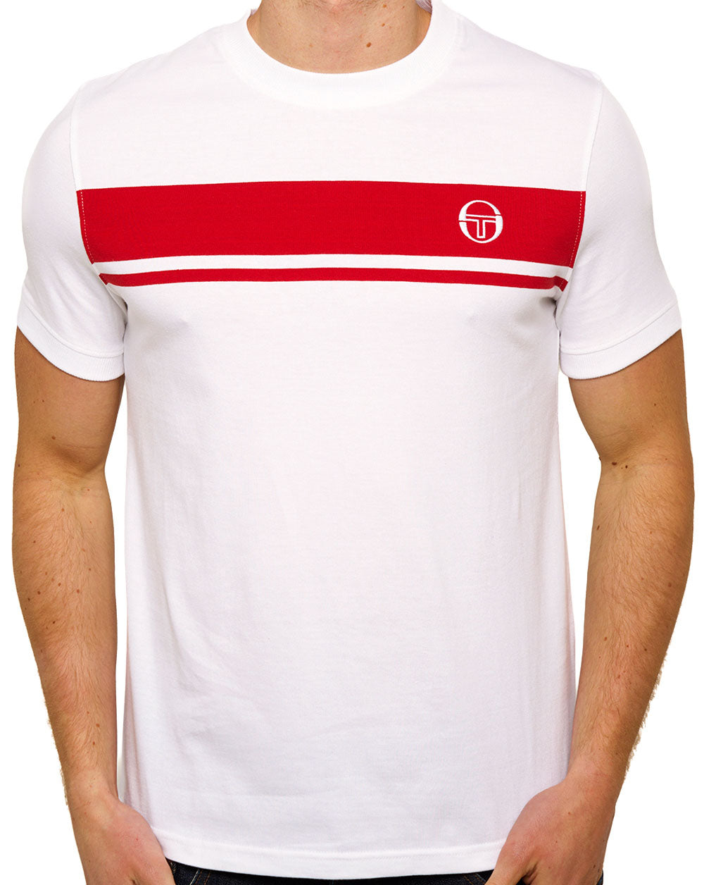Sergio Tacchini Masters T Shirt White/Dark Red