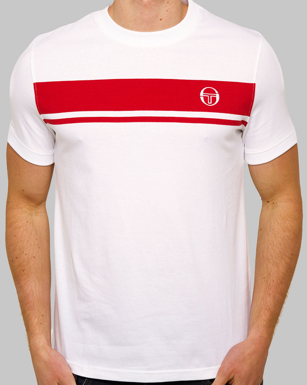 Sergio Tacchini Masters T Shirt White/Dark Red