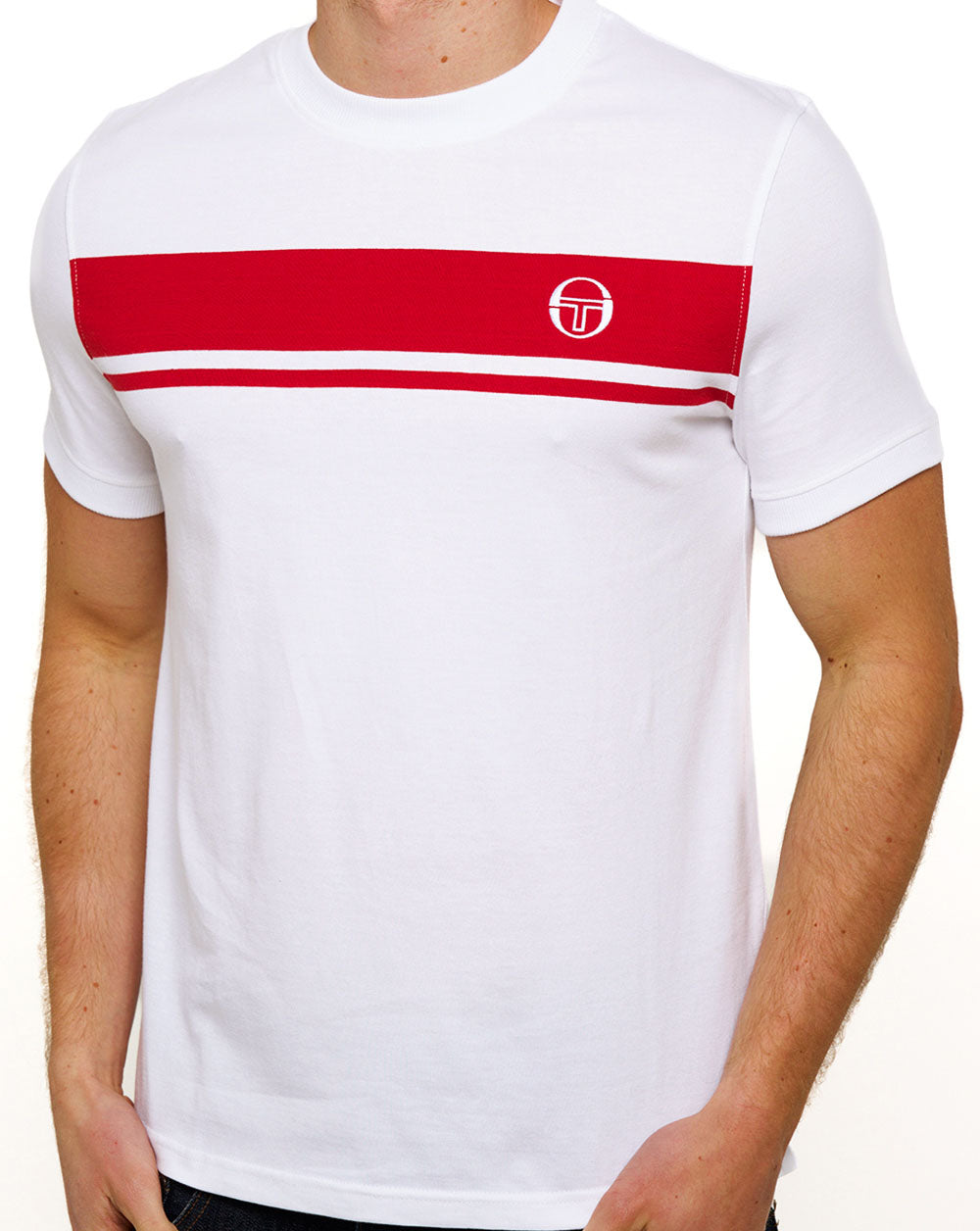 Sergio Tacchini Masters T Shirt White/Dark Red
