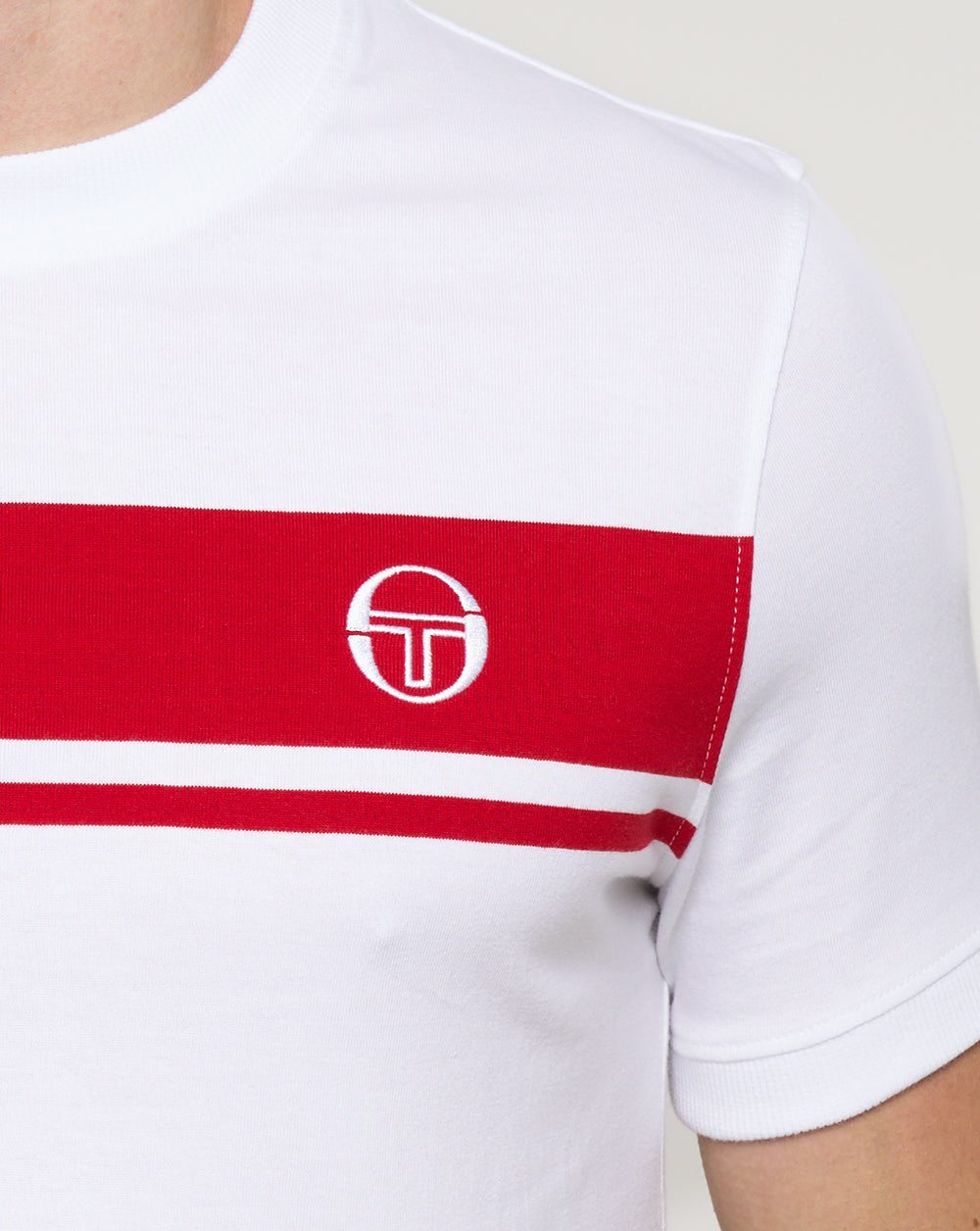 Sergio Tacchini Masters T Shirt White/Dark Red
