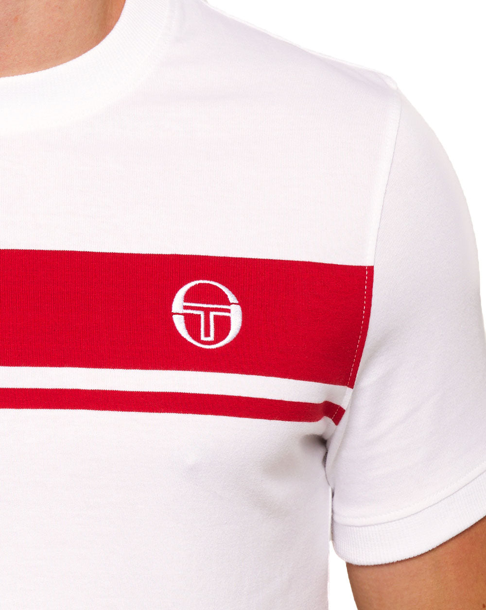 Sergio Tacchini Masters T Shirt White/Dark Red