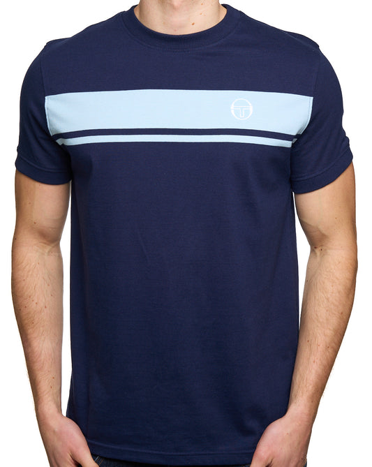 Sergio Tacchini Sergio Tacchini Masters T Shirt Navy Blue/Sky