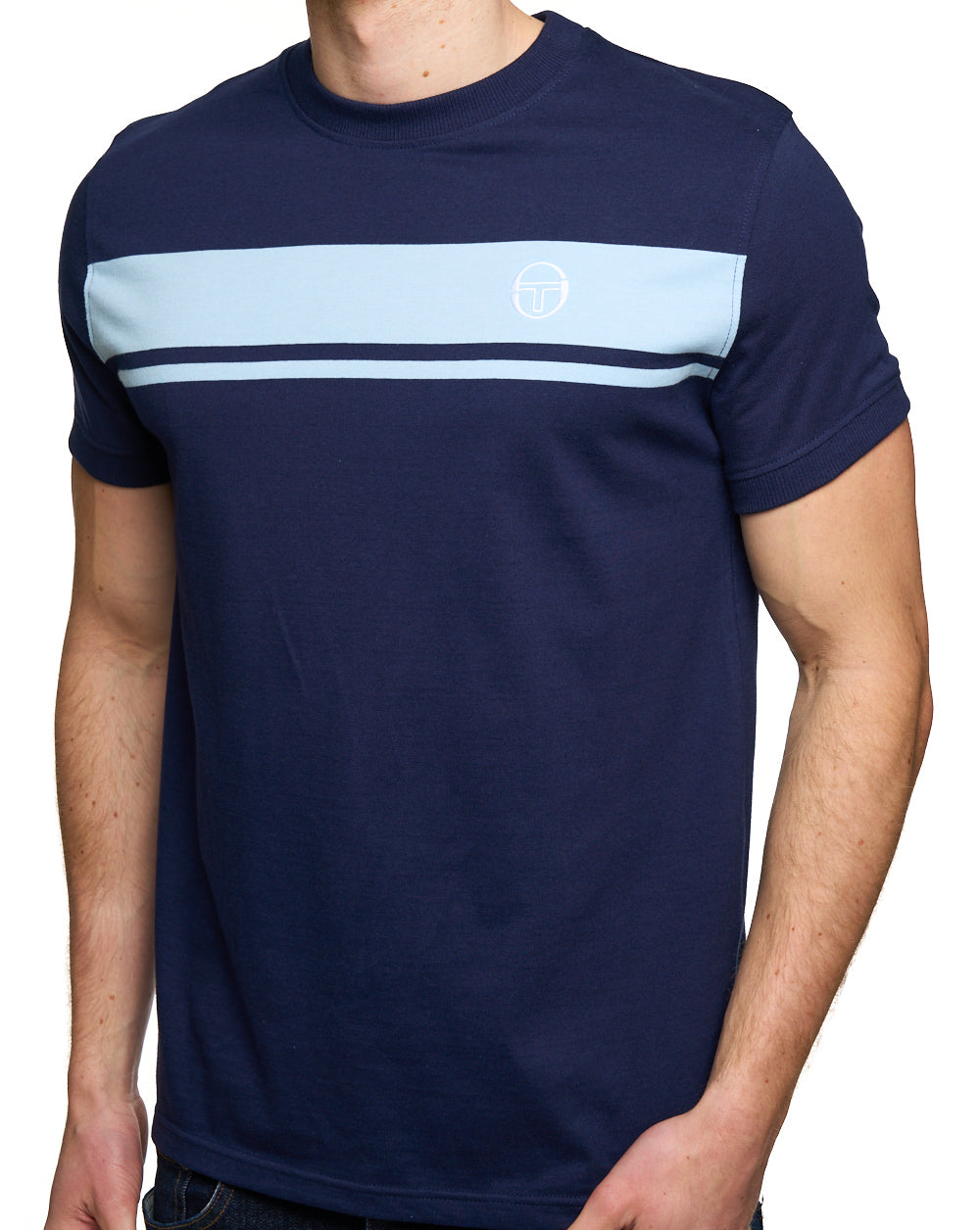 Sergio Tacchini Masters T Shirt Navy Blue/Sky