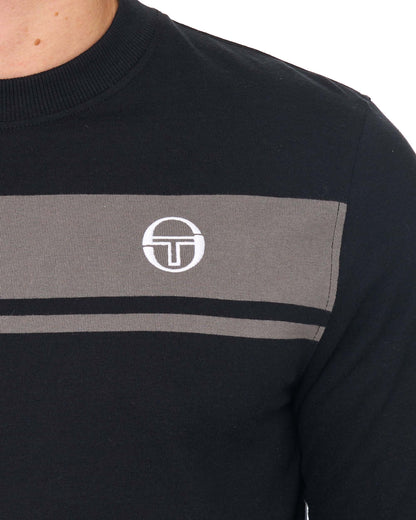 Sergio Tacchini Masters LS T Shirt Black/Charcoal