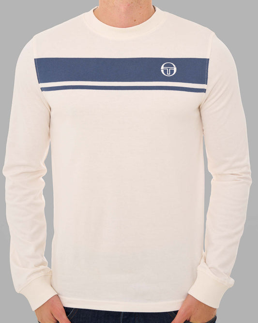 Sergio Tacchini Sergio Tacchini Masters LS T Shirt Gardenia/Vintage Indigo