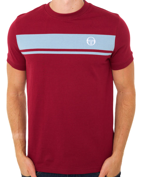 Sergio Tacchini Masters T Shirt Claret/Dusky Blue
