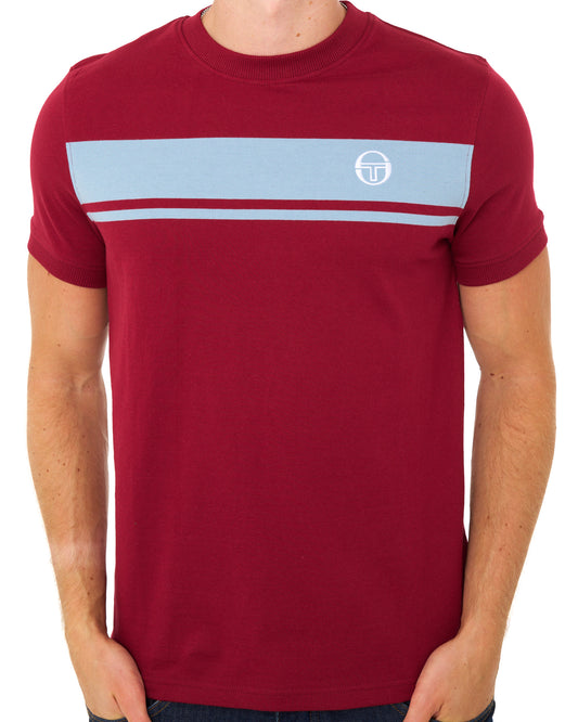 Sergio Tacchini Sergio Tacchini Masters T Shirt Claret/Dusky Blue