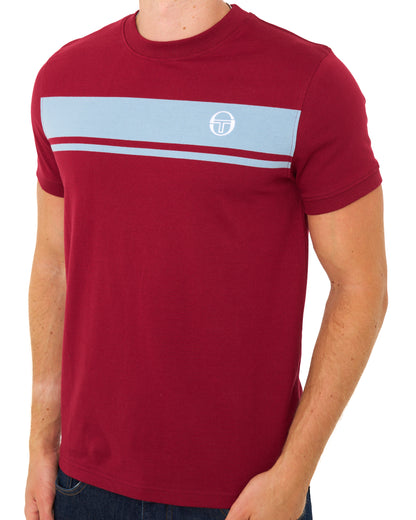 Sergio Tacchini Masters T Shirt Claret/Dusky Blue
