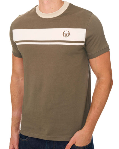 Sergio Tacchini Masters T Shirt Light Brown/Gardenia