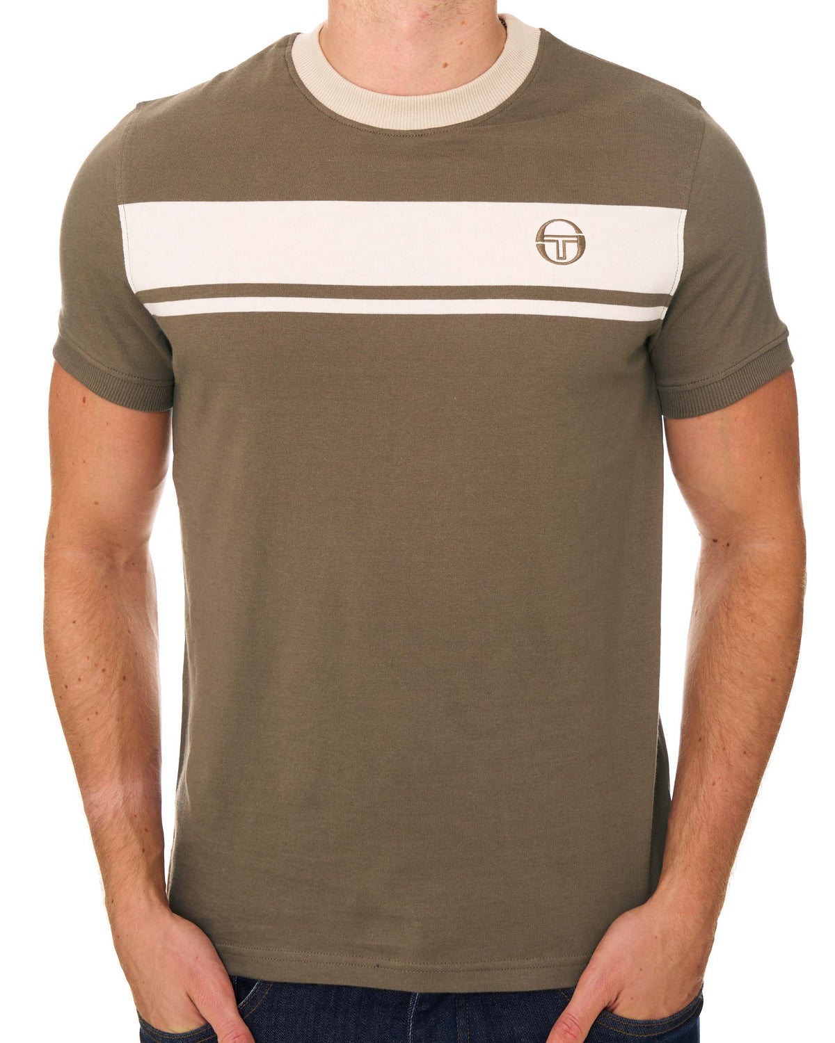 Sergio Tacchini Masters T Shirt Light Brown/Gardenia