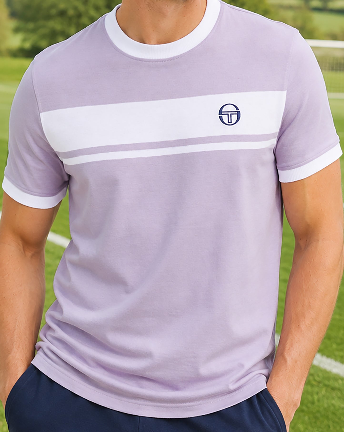Sergio Tacchini Masters T Shirt Lilac White