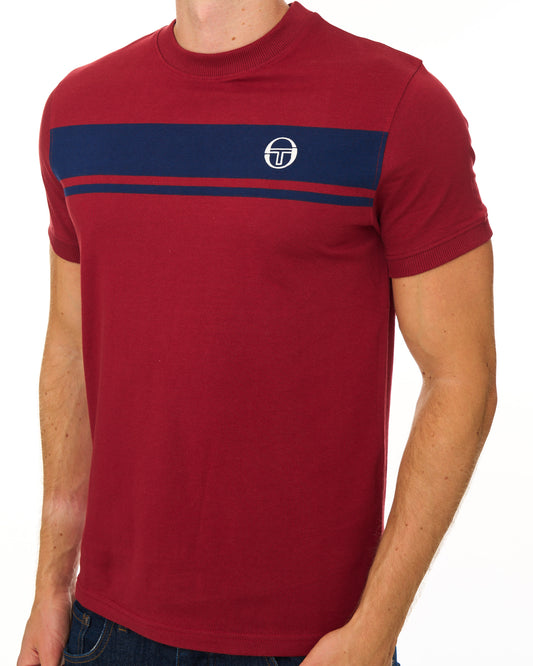 Sergio Tacchini Sergio Tacchini Masters T Shirt Merlot/Navy Blue