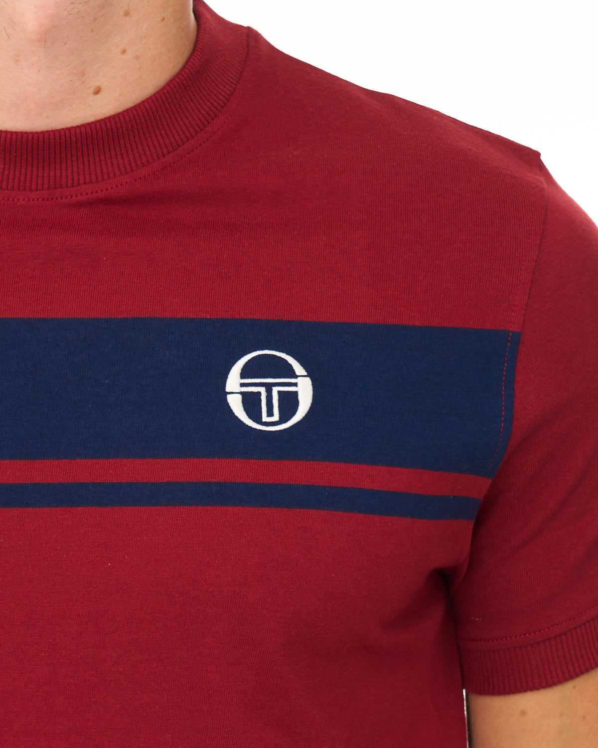Sergio Tacchini Masters T Shirt Merlot/Navy Blue