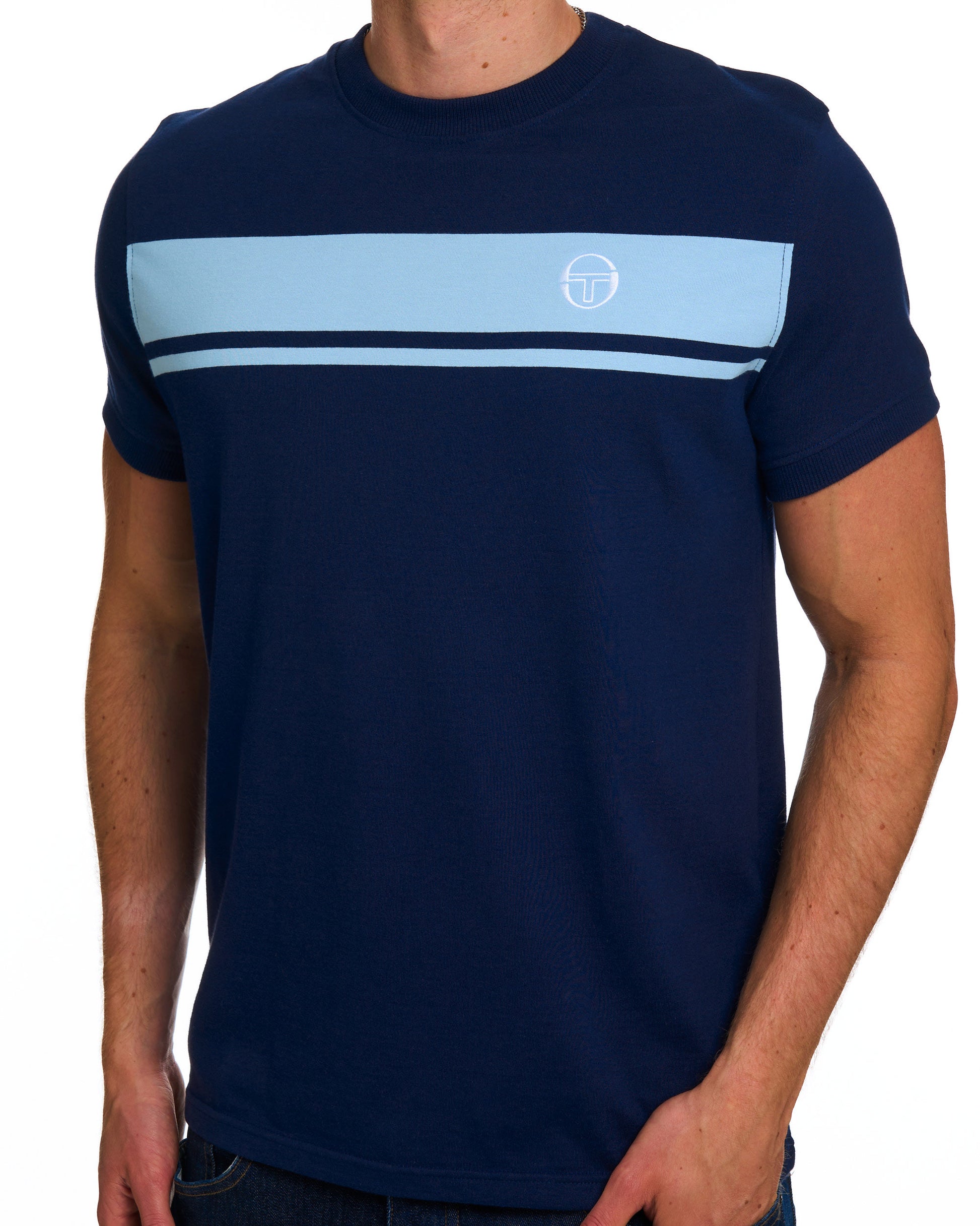 Sergio Tacchini Masters T Shirt Navy Sky