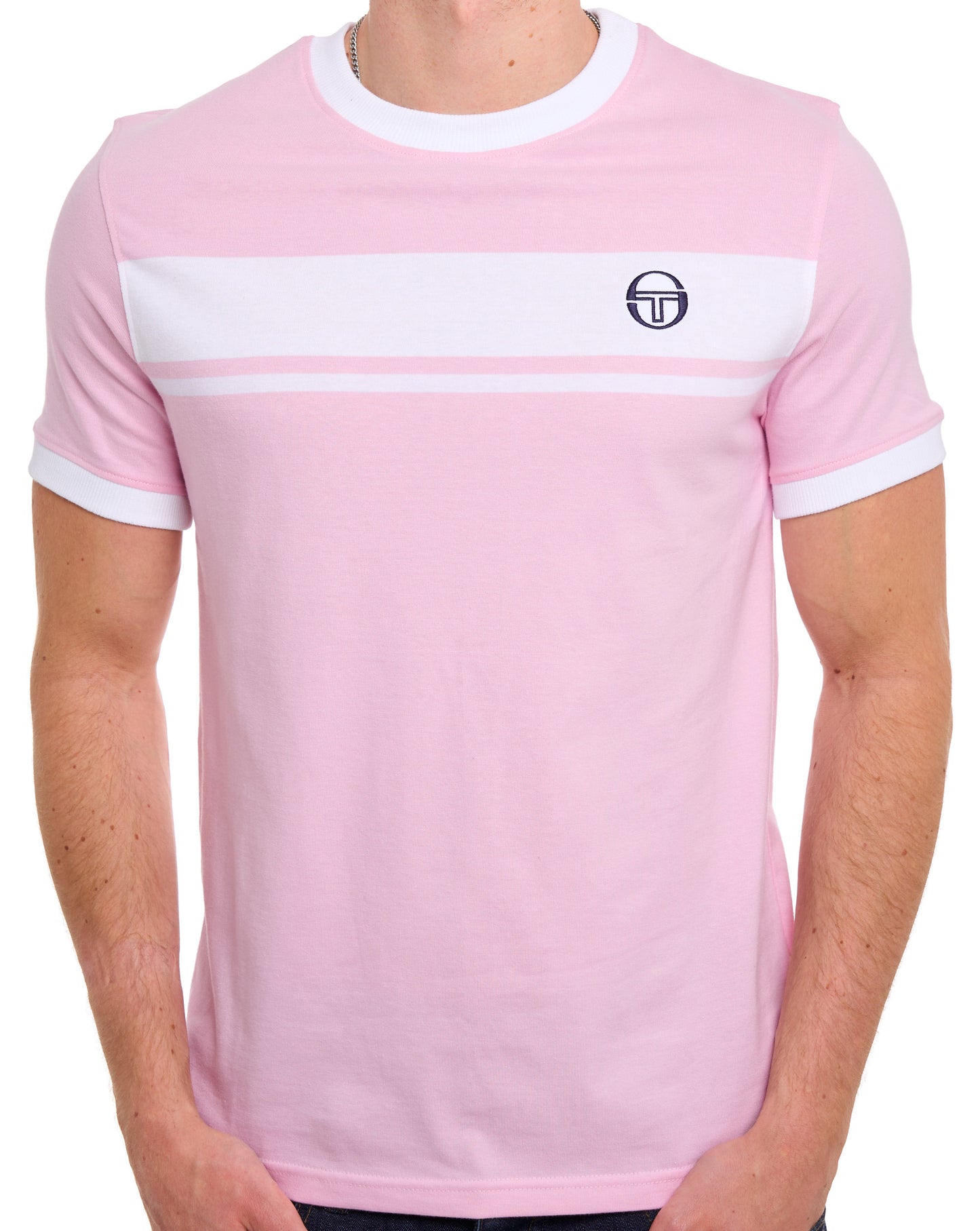 Sergio Tacchini Masters T Shirt Pink/White