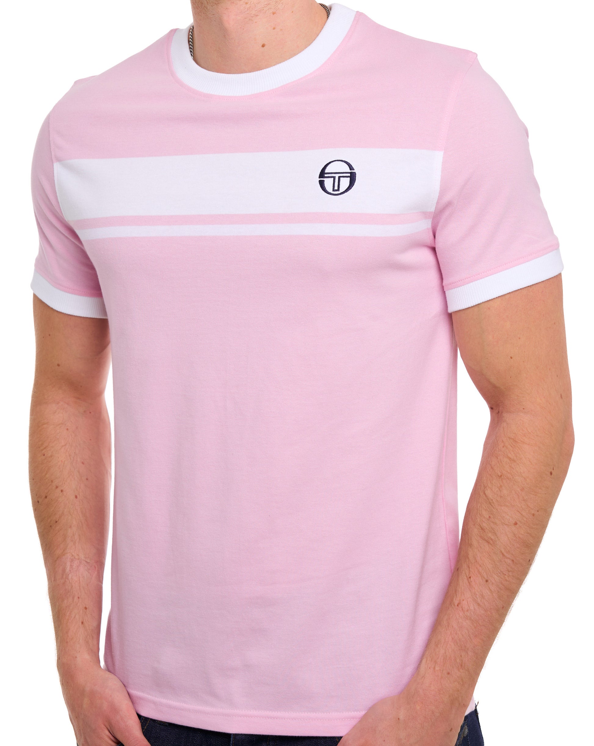 Sergio Tacchini Masters T Shirt Pink/White