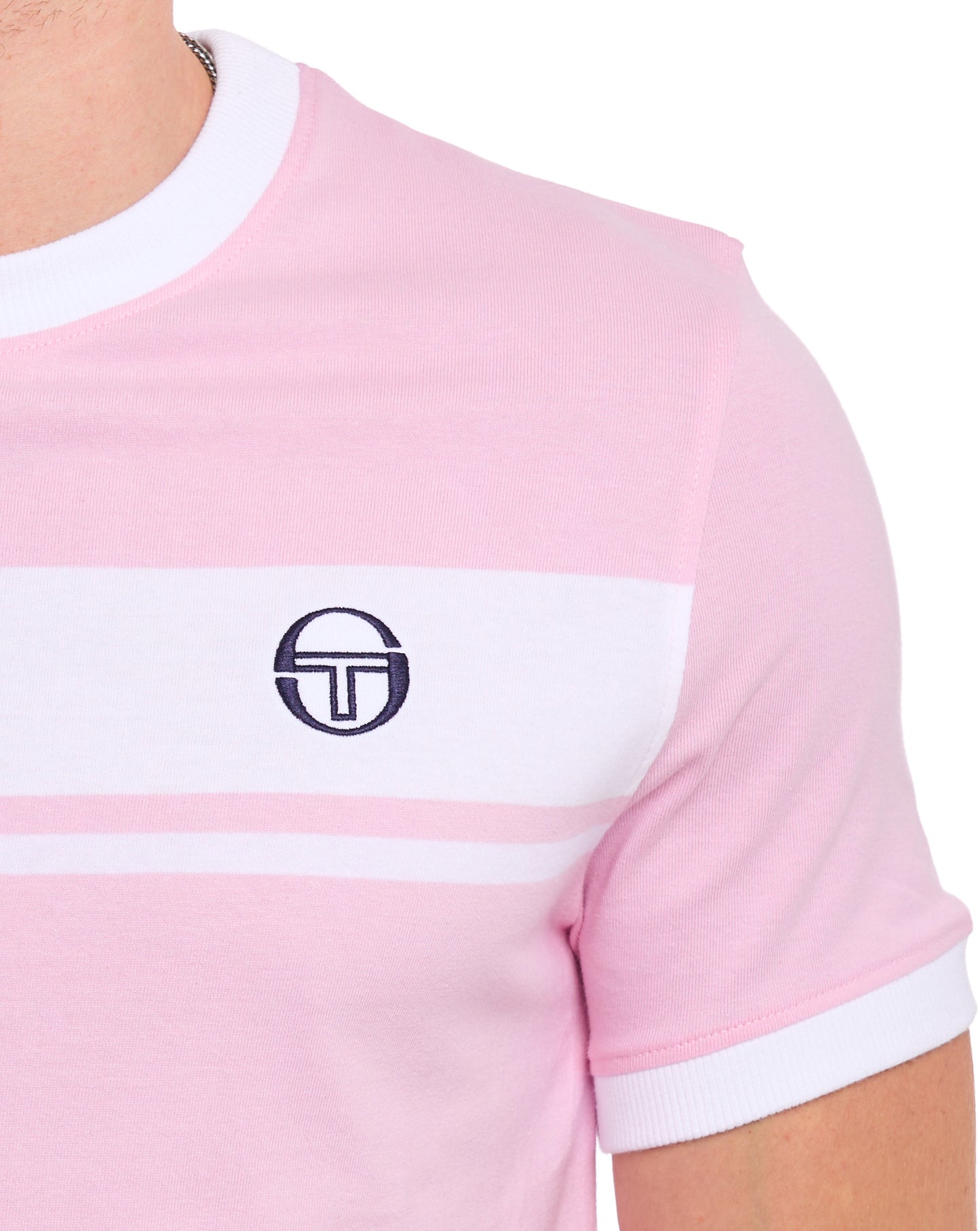 Sergio Tacchini Masters T Shirt Pink/White