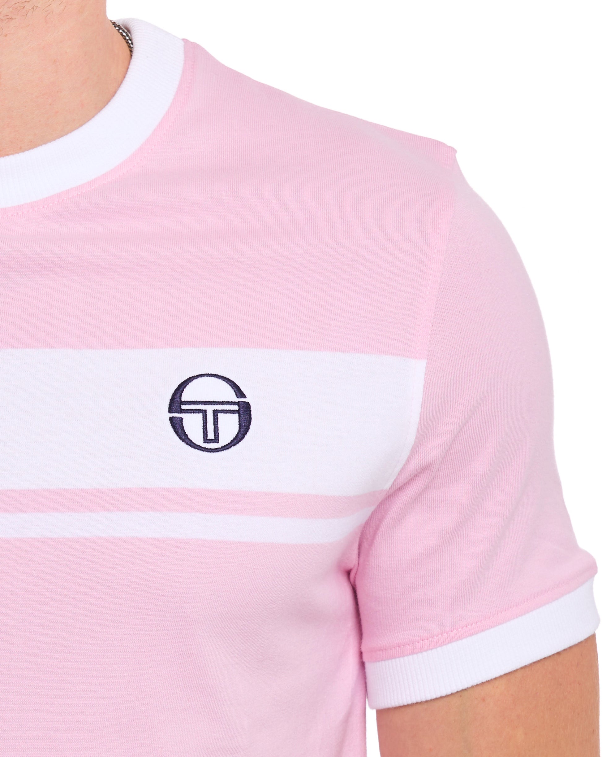 Sergio Tacchini Masters T Shirt Pink/White