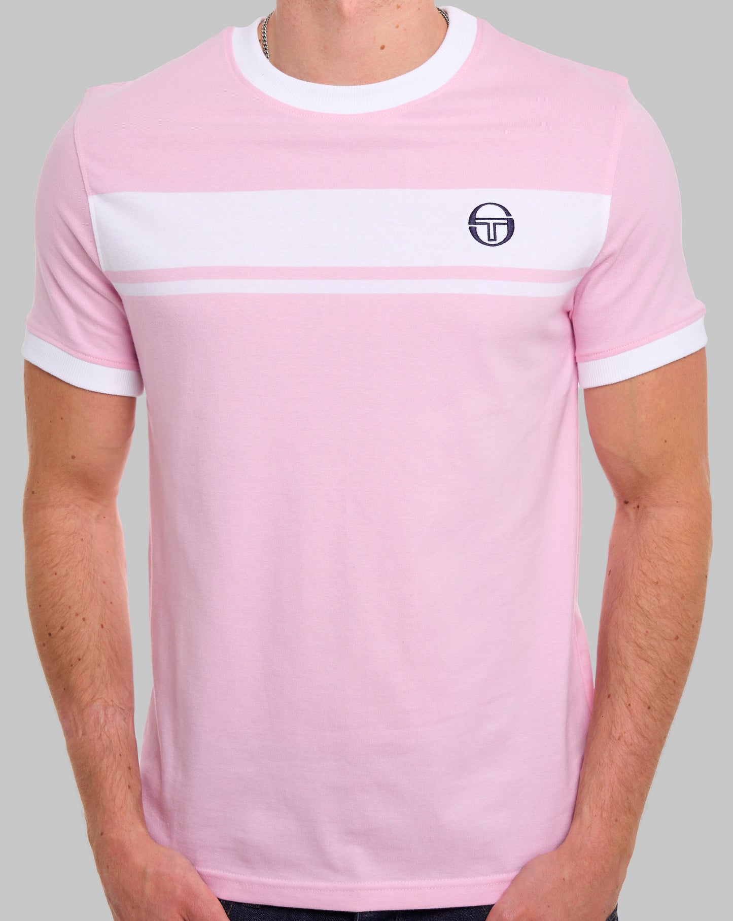 Sergio Tacchini Masters T Shirt Pink/White