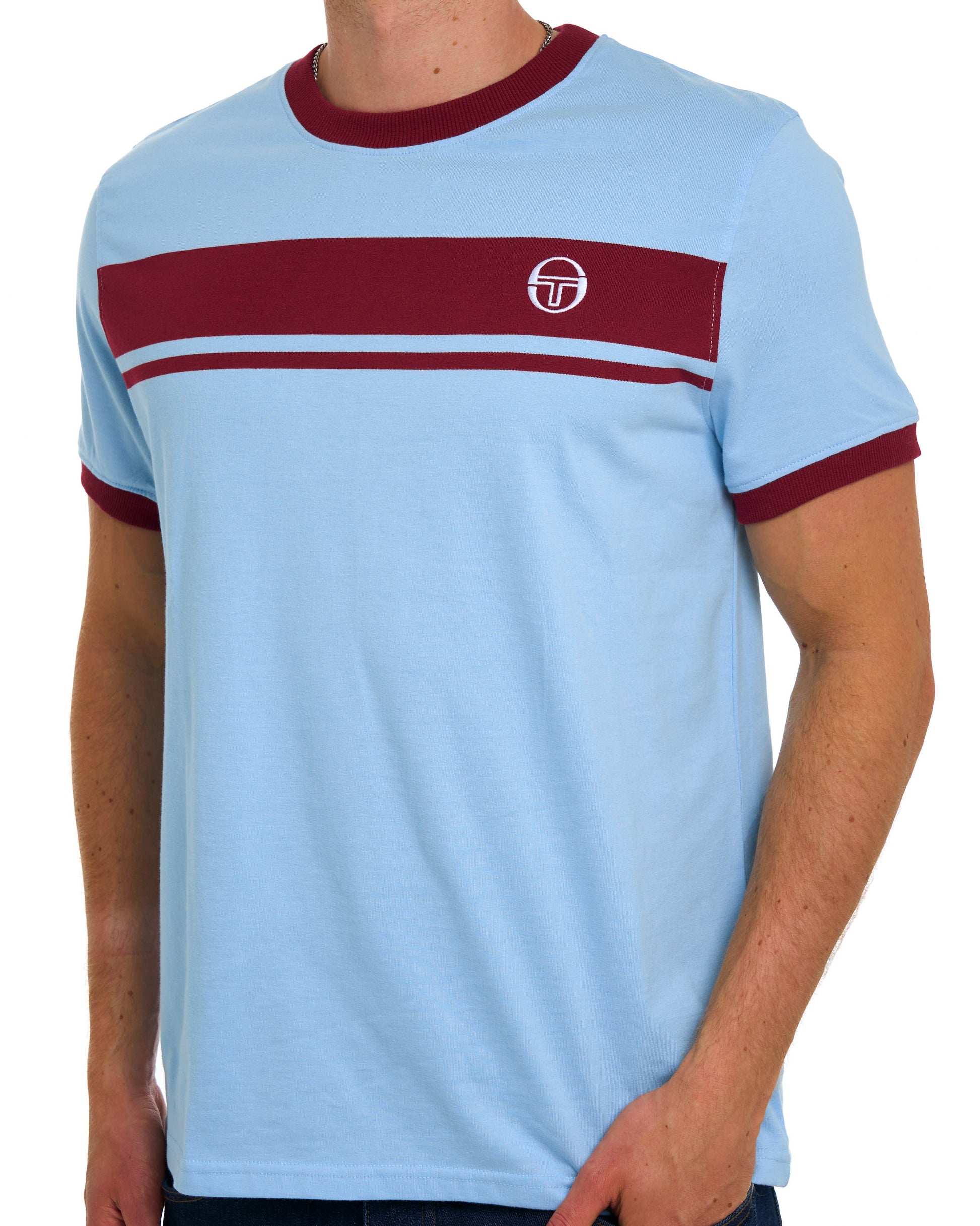 Sergio Tacchini Masters T Shirt Sky/Claret