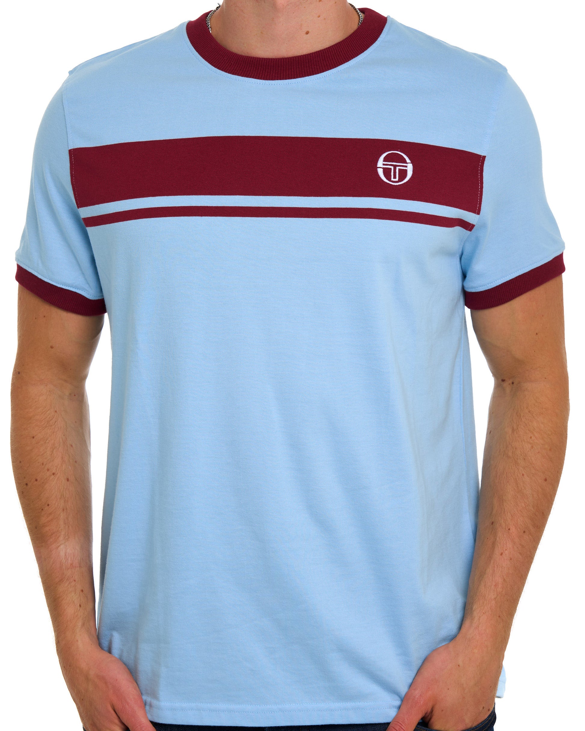 Sergio Tacchini Masters T Shirt Sky/Claret
