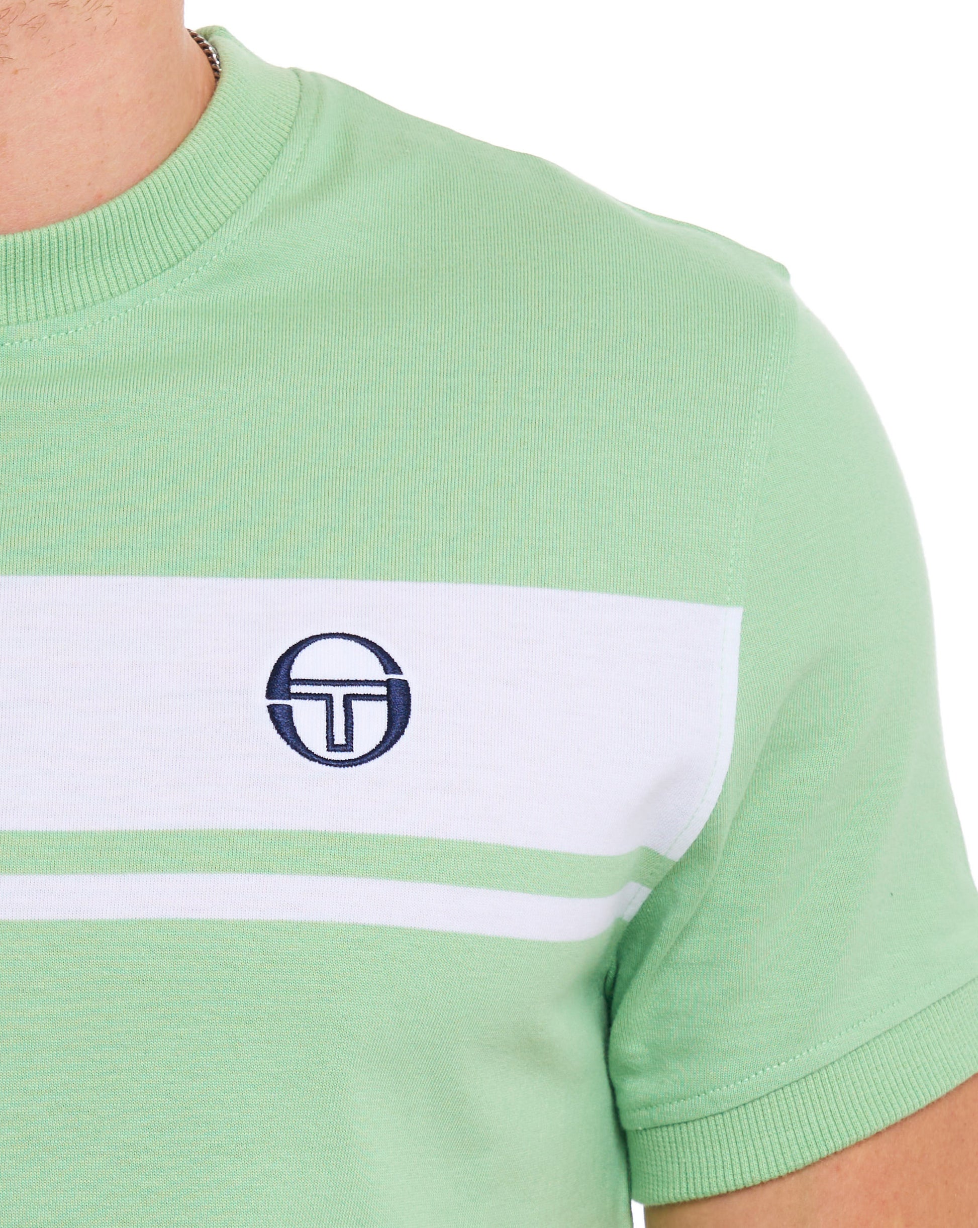 Sergio Tacchini Masters T Shirt Soft Green White