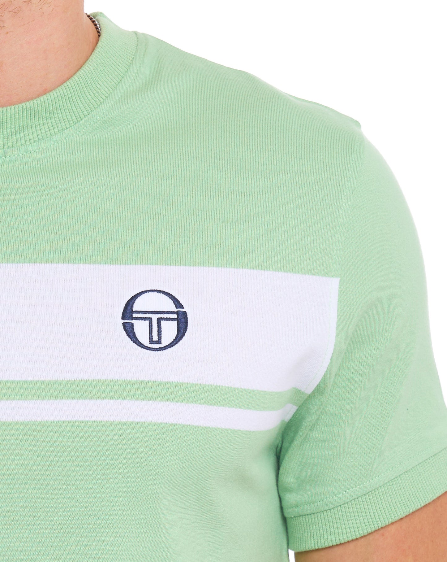 Sergio Tacchini Masters T Shirt Soft Green White