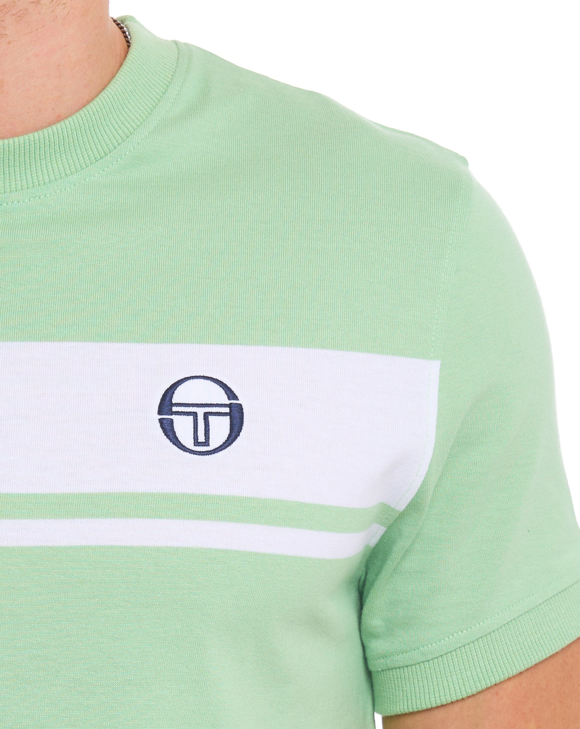 Sergio Tacchini Masters T Shirt Soft Green White