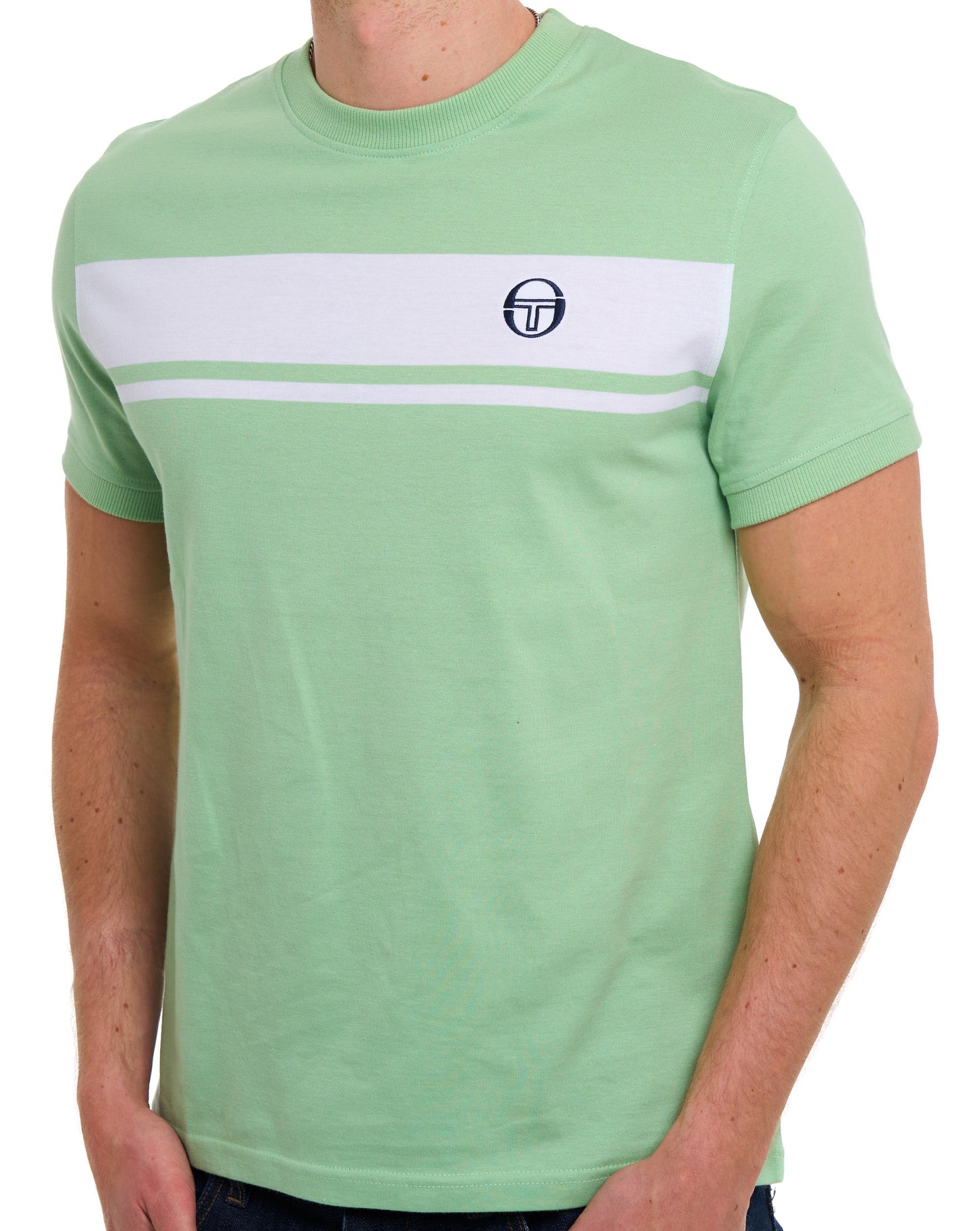 Sergio Tacchini Masters T Shirt Soft Green White