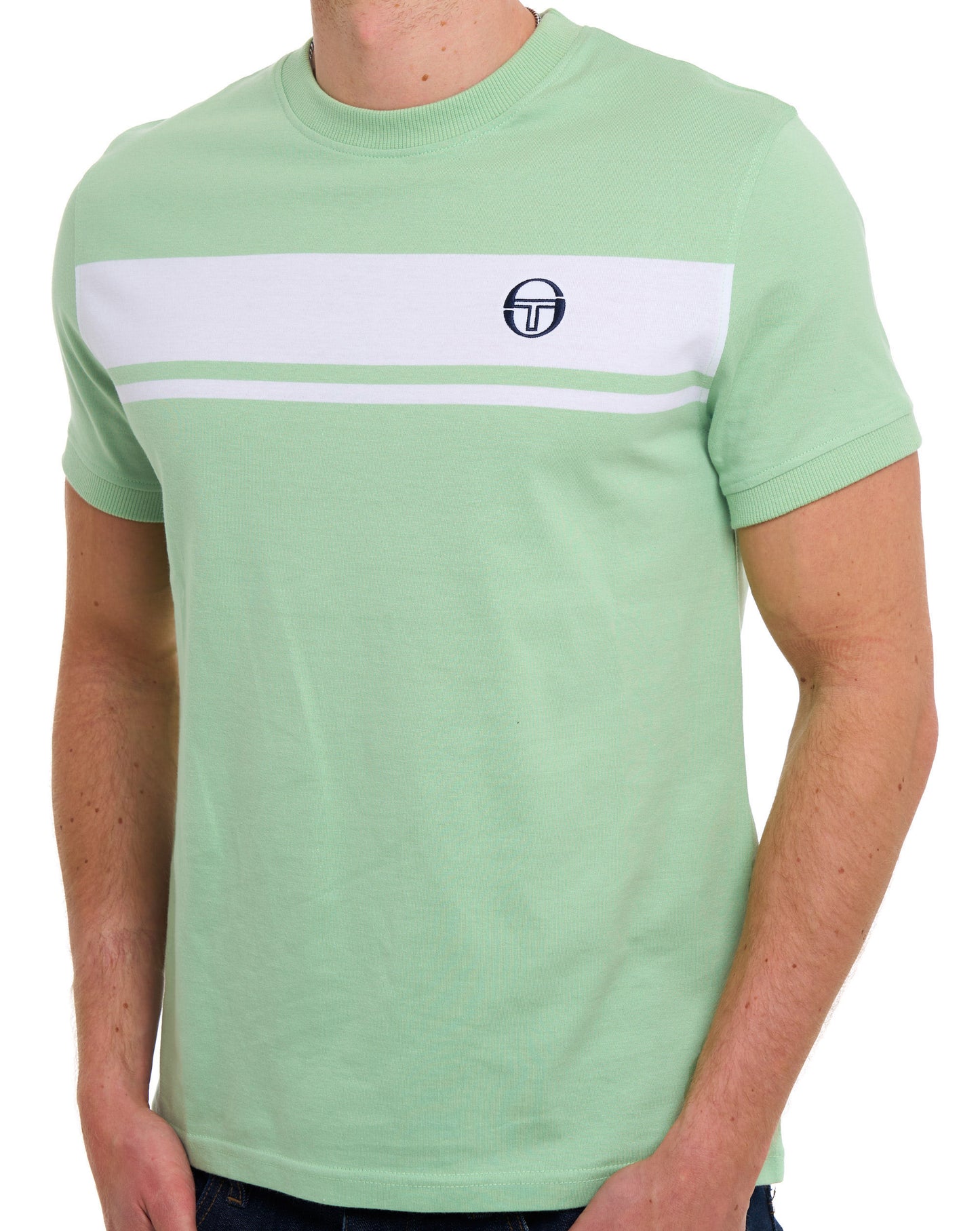 Sergio Tacchini Masters T Shirt Soft Green White