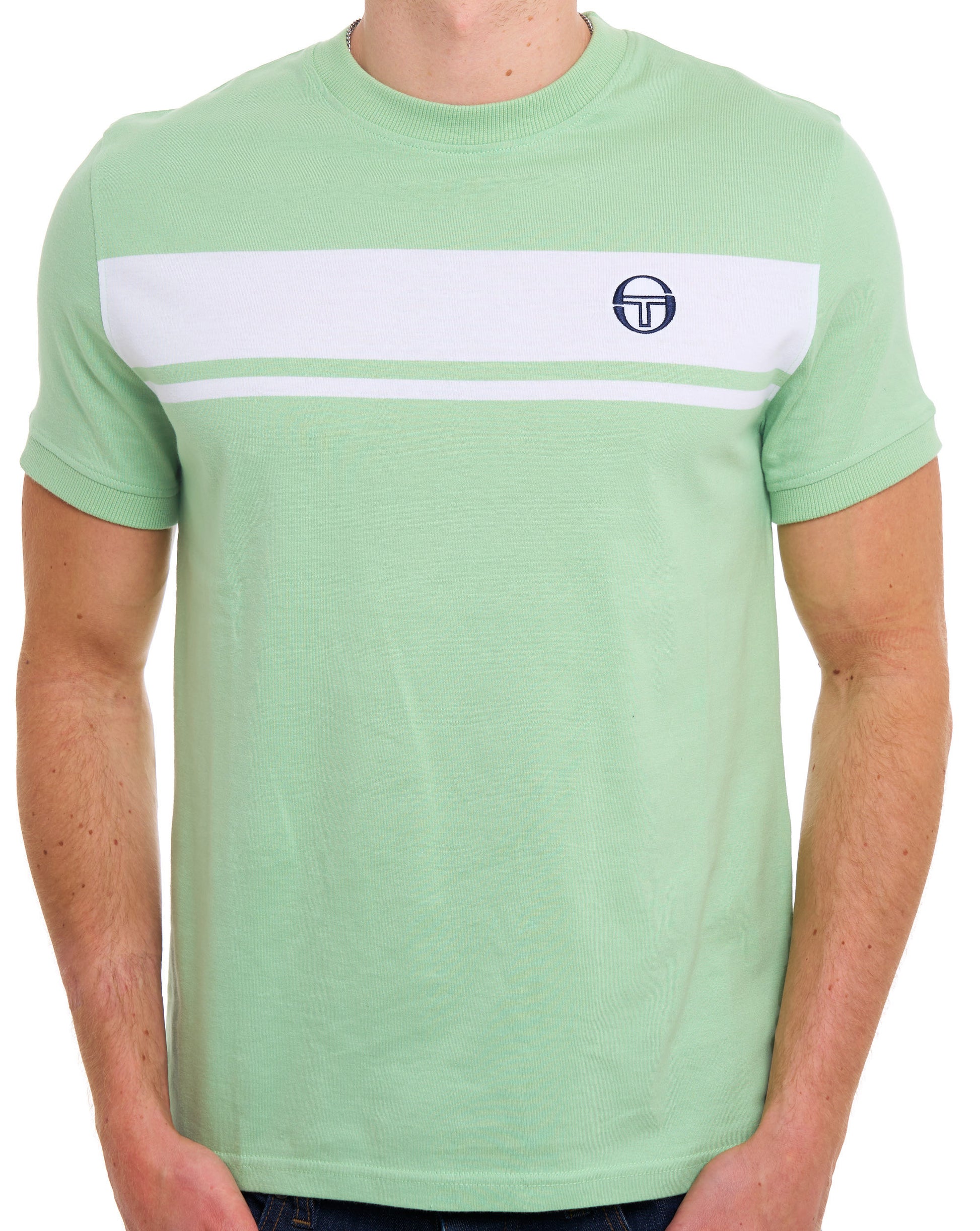 Sergio Tacchini Masters T Shirt Soft Green White