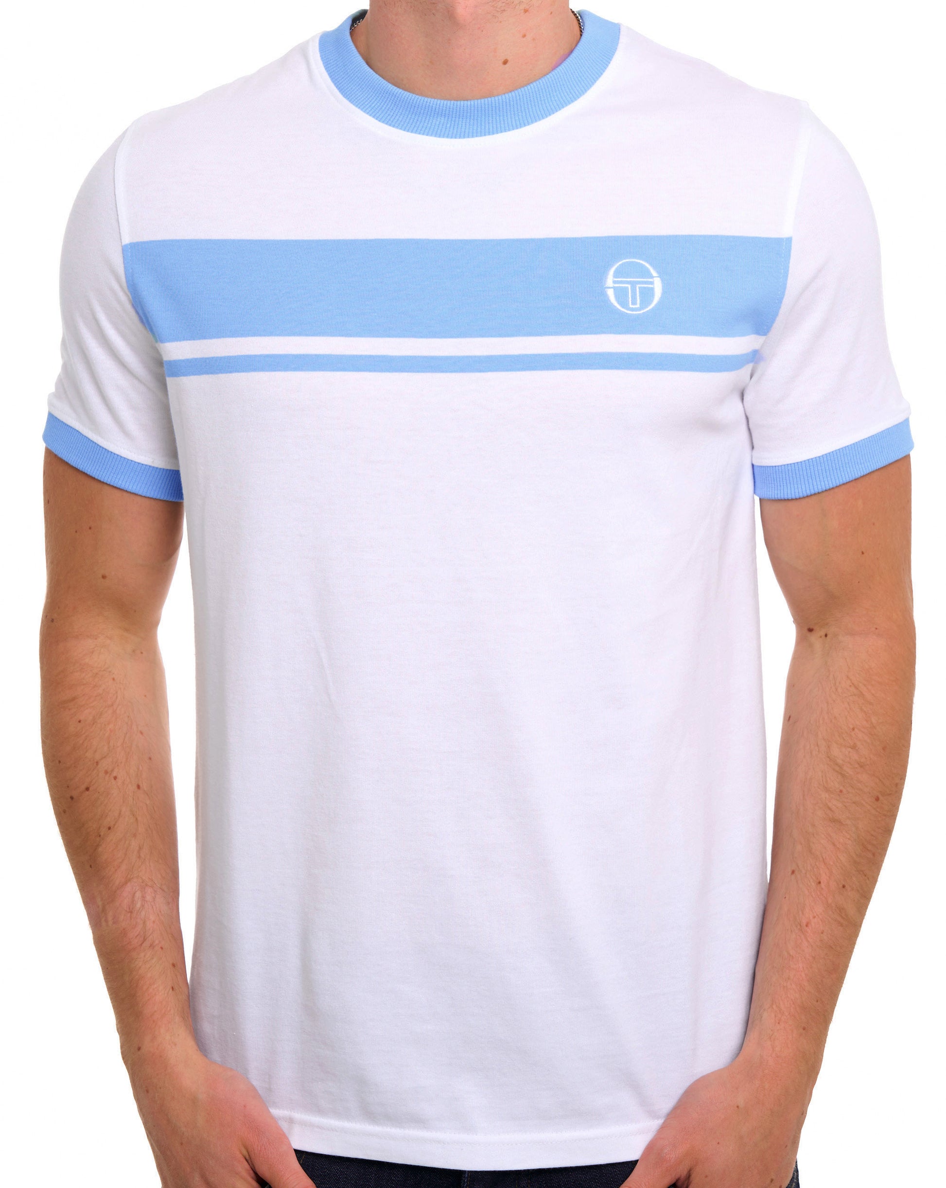 Sergio Tacchini Masters T Shirt White Sky