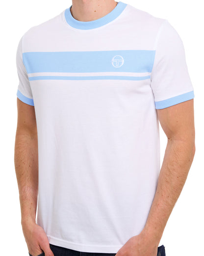 Sergio Tacchini Masters T Shirt White/Sky Blue