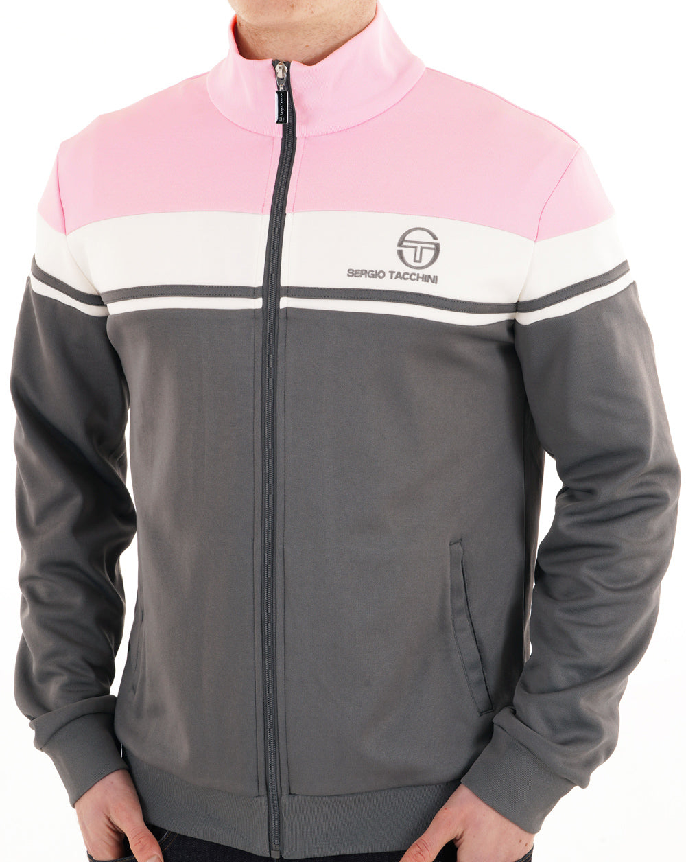 Sergio Tacchini Masters Track Top Charcoal Pink