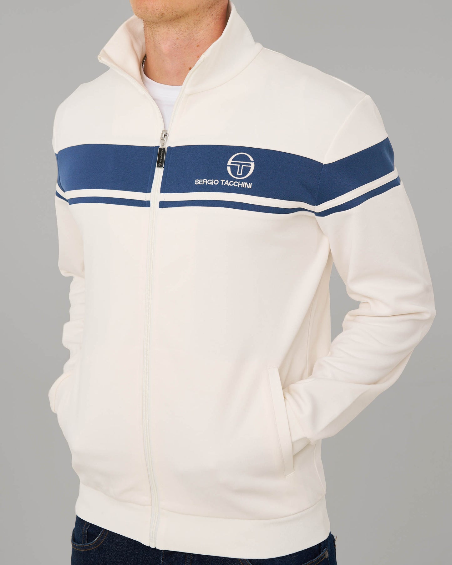 Sergio Tacchini Masters Track Top Gardenia/Vintage Indigo