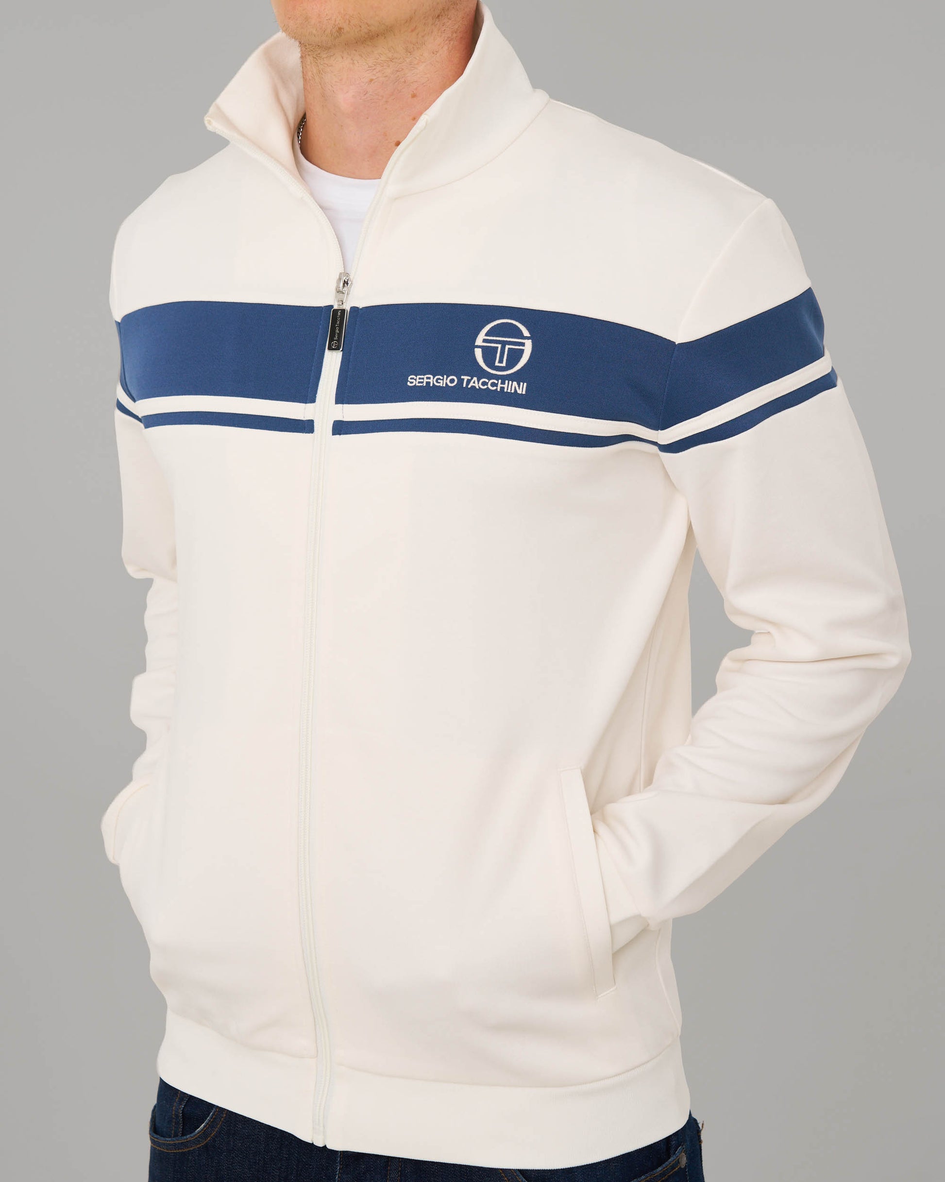 Sergio Tacchini Masters Track Top Gardenia/Vintage Indigo