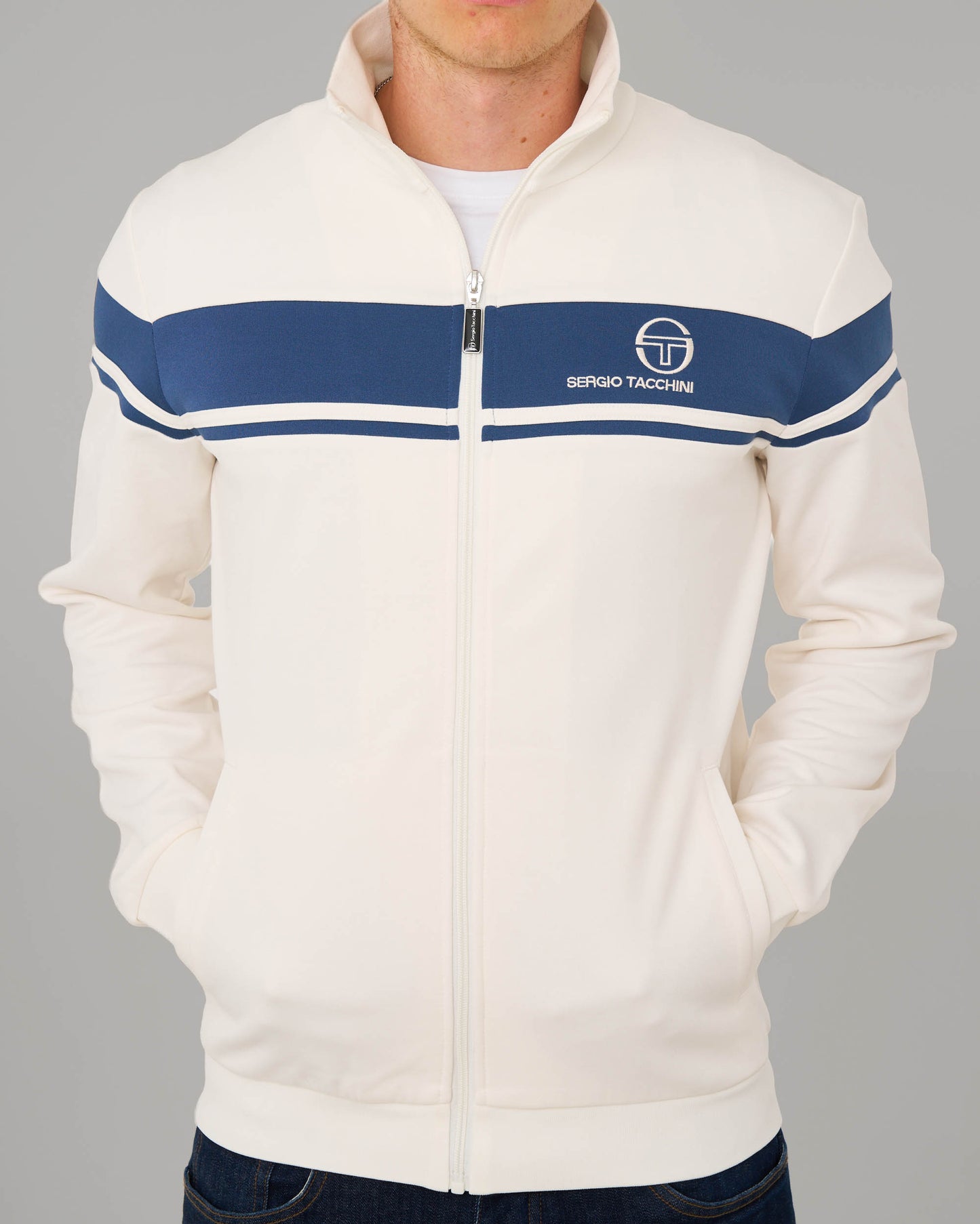 Sergio Tacchini Masters Track Top Gardenia/Vintage Indigo