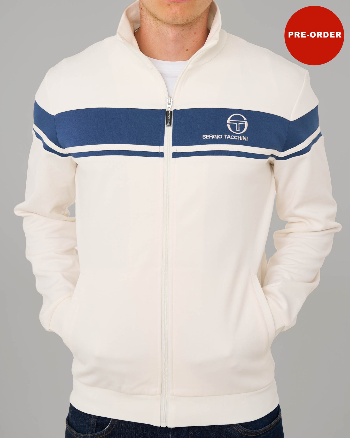 Sergio Tacchini Masters Track Top Gardenia/Vintage Indigo