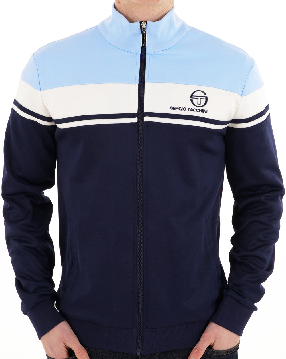 Sergio Tacchini Masters Track Top Navy Sky White