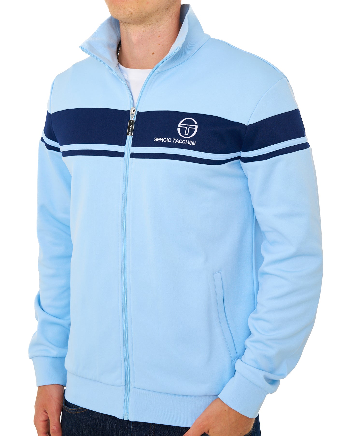 Sergio Tacchini Masters Track Top Sky Blue/Navy
